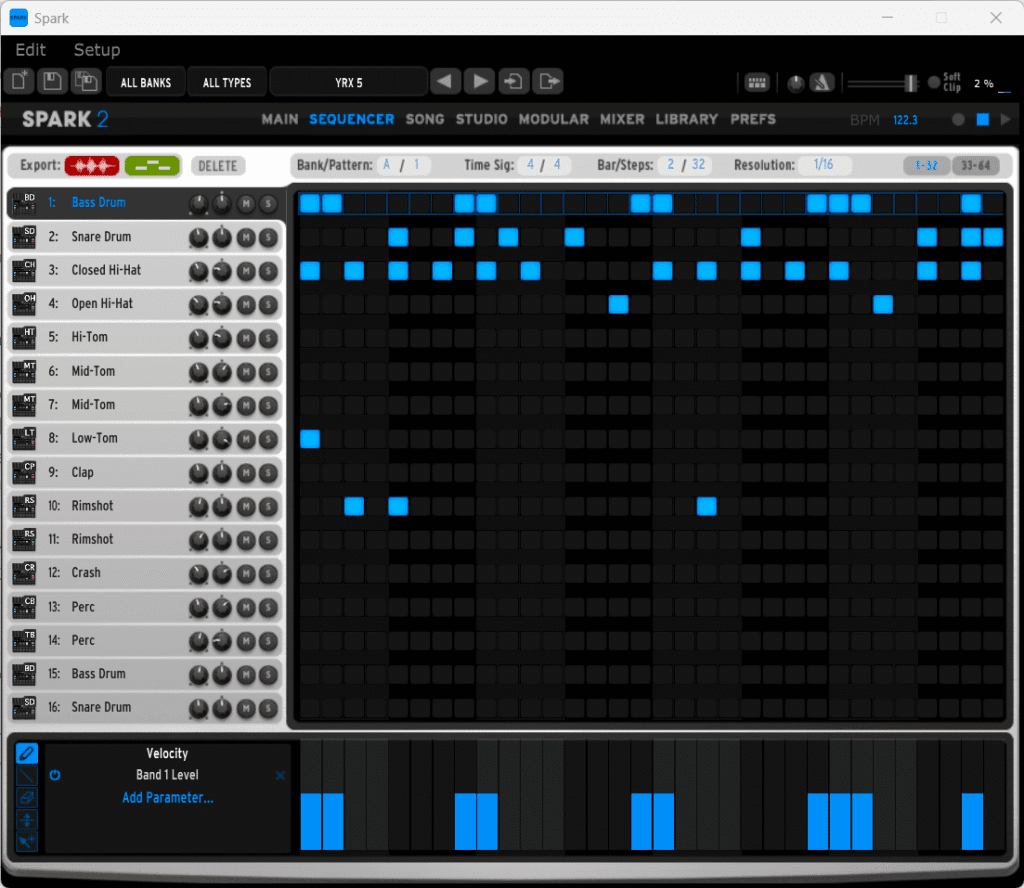 Arturia Spark LE - Sıralayıcı (Sequencer) Ekranı