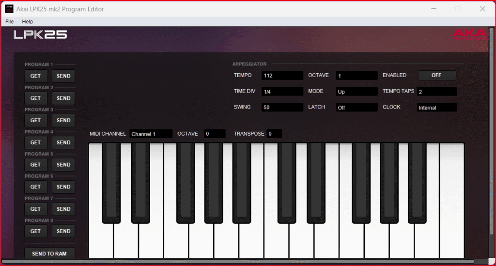 LPK 25 MKII Program Editor